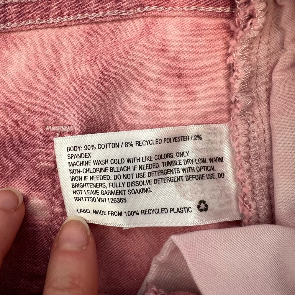 Universal Thread High-Rise Pink Acid-Wash Denim Shorts - Picture 6 of 7